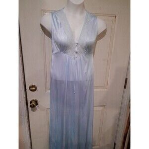 Vintage Gilead Nightgown, Floor Length, Ice Blue. Lace Detail X Sz M  *Mint *